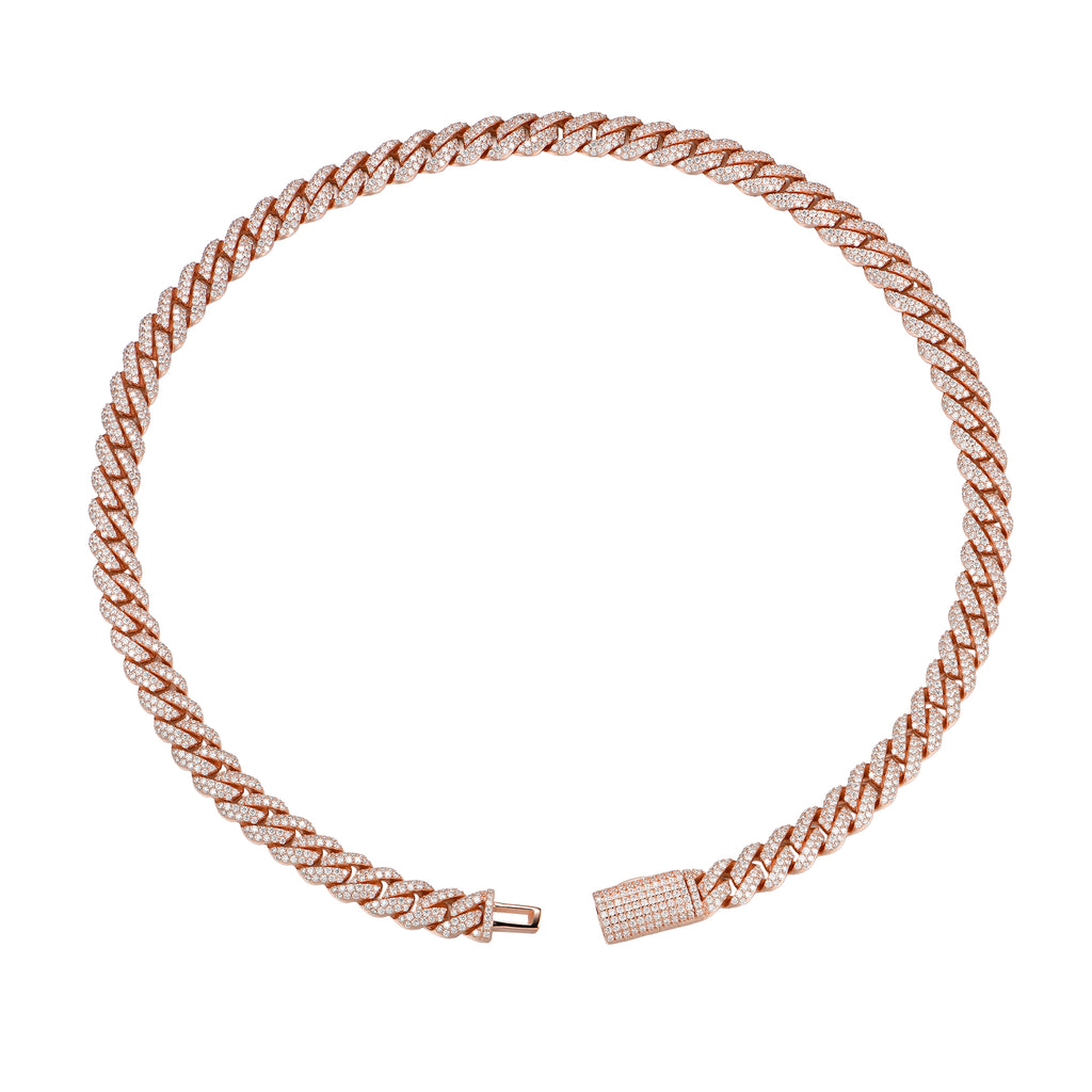 8mm Moissanite Cuban Chain Box Clasp