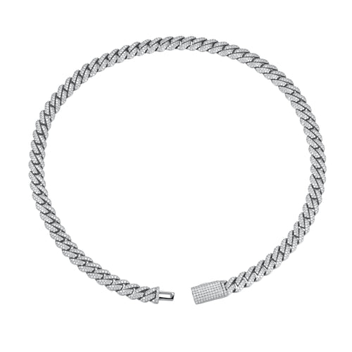 8mm Moissanite Cuban Chain Box Clasp