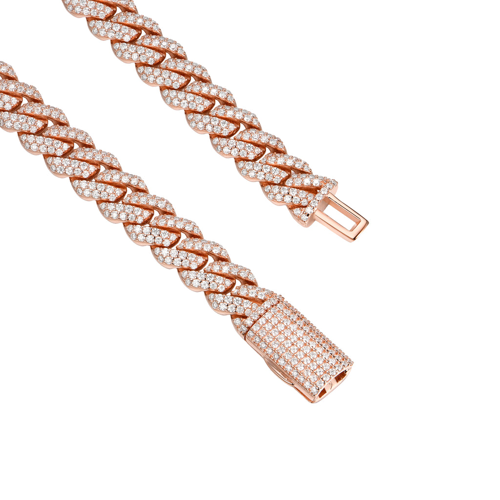 8mm Moissanite Cuban Chain Box Clasp