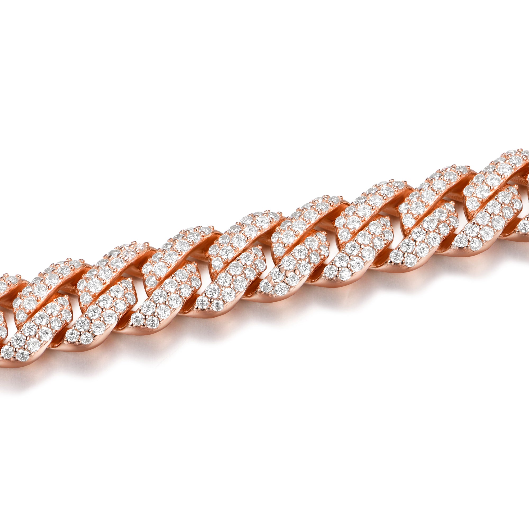 8mm Moissanite Cuban Chain Box Clasp
