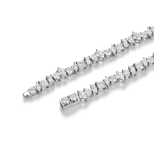 7mm sliver Irregularly Arranged Shaped Stone Chain