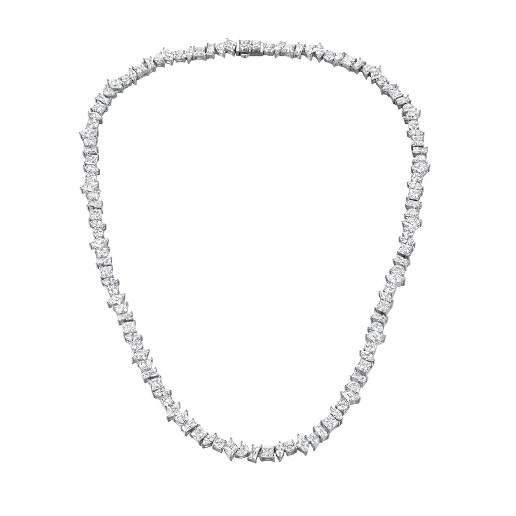 7mm sliver Irregularly Arranged Shaped Stone Chain