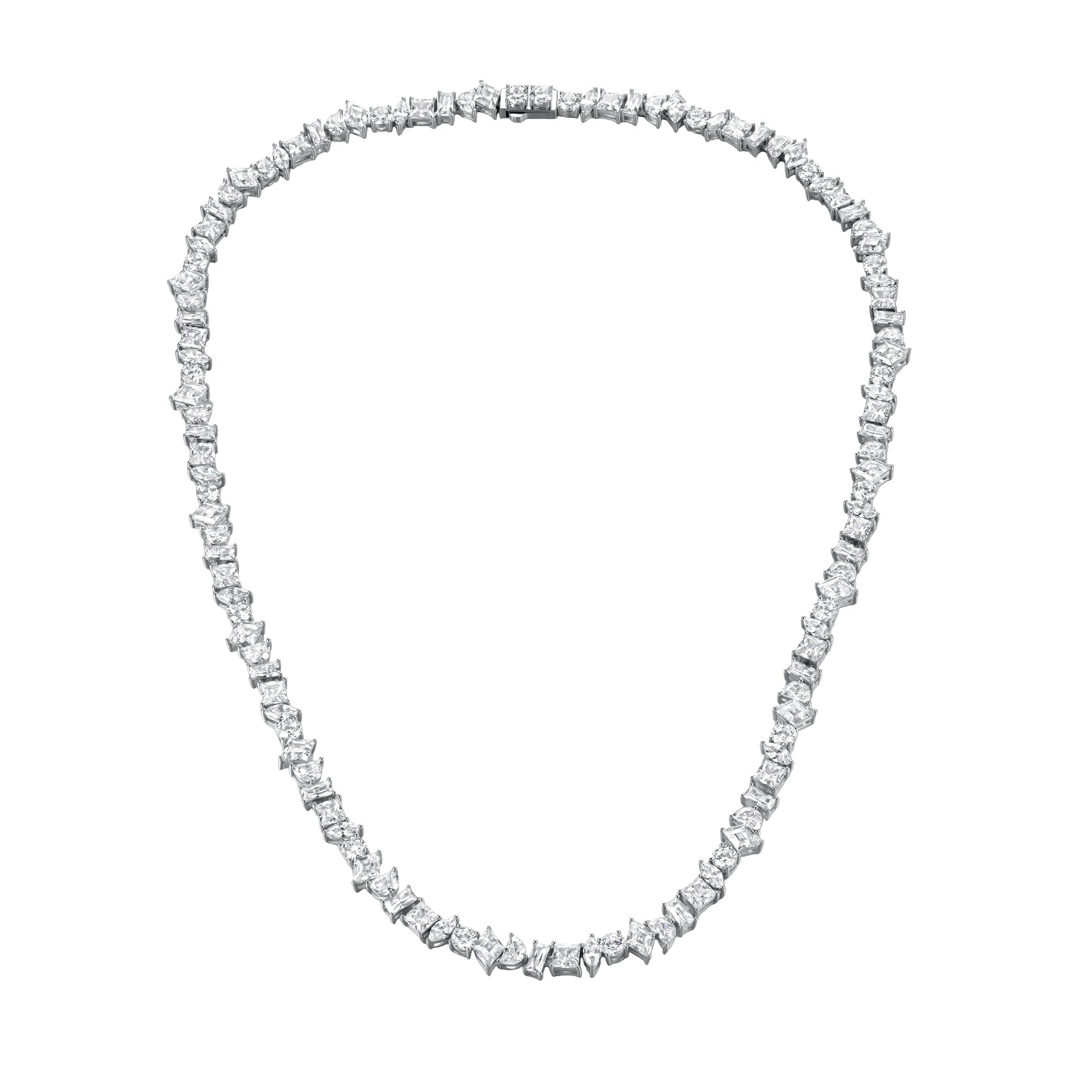 7mm sliver Irregularly Arranged Shaped Stone Chain