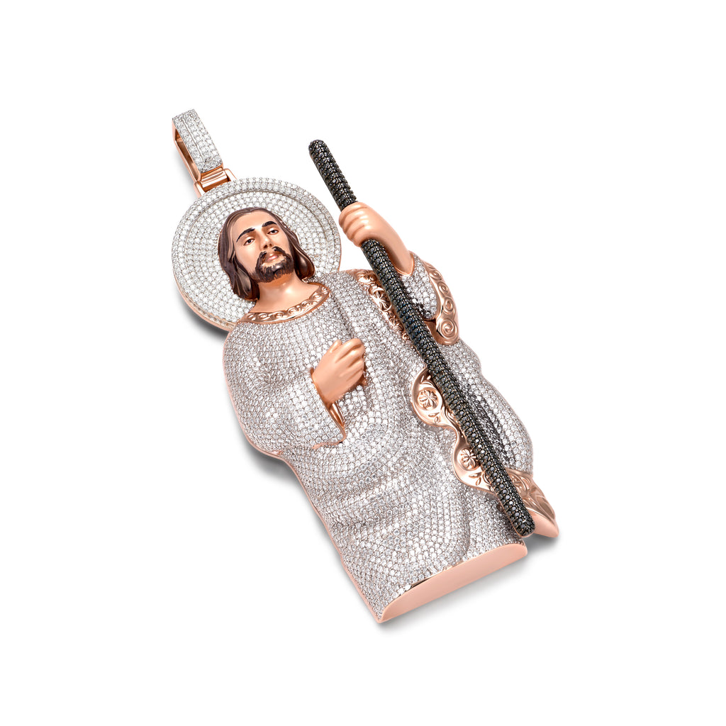 Three-color metal enamel full ice Jesus pendant