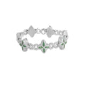 Invisible Clasp Four-Leaf Clover Moissanite Bracelet