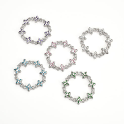 Invisible Clasp Four-Leaf Clover Moissanite Bracelet