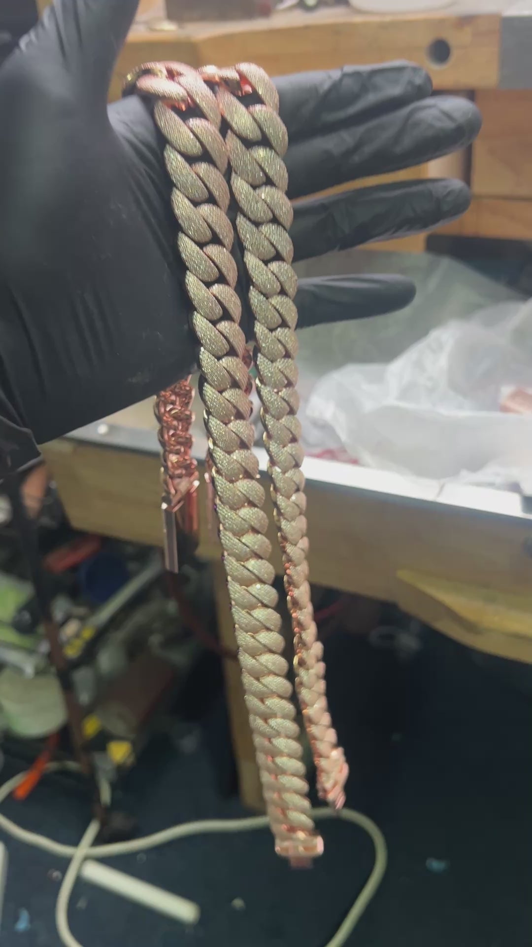 20mm Solid Full Ice Moissanite Miami Cuban Chain with Pin Clasp