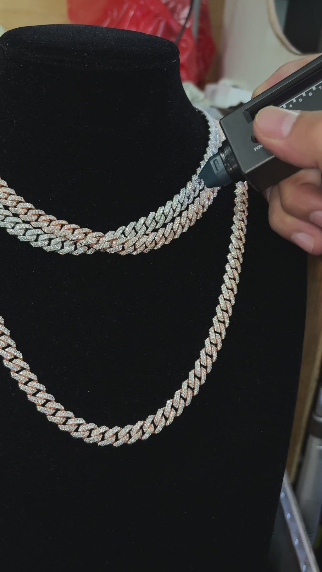 8mm Moissanite Cuban Chain Box Clasp